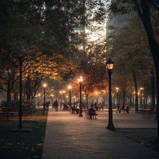 This composition blends mellow urban beats with soothing melodies reminiscent of evening cityscapes. The gentle interplay of basslines, percussion, and airy synths sets a calming tone, perfect for winding down after a busy day.