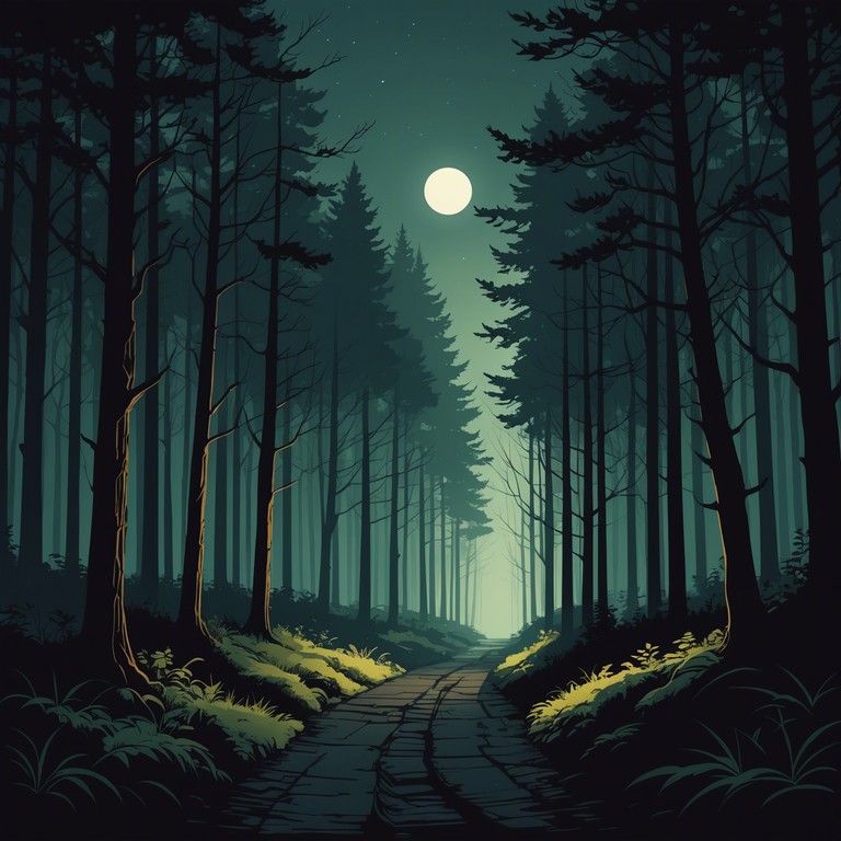 Imagine a track that straddles the line between intrigue and fear, designed specifically to provide a sonic backdrop for tales of the paranormal or surreal encounters under the moon’s watchful gaze. The music melds high tone eerie synths with throbbing bass lines to craft a gripping auditory journey.