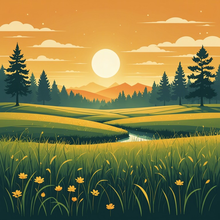 Imagine the first soft rays of the sun painting the horizon in hues of orange and pink, while a gentle acoustic melody plays, capturing the essence of dawn and the fresh optimism it brings. The plucking of strings resonates with the quiet strength of a new beginning, providing a soundtrack to morning's gentle embrace.