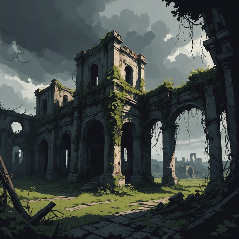 An evocative piece that uses the haunting sounds of a string quartet to transport listeners to a ruined city, whispers echoing through crumbling stone corridors, suggesting tales of a forgotten civilization and its mysterious demise. The music builds a bridge between past and darkness, inviting a deep emotional and contemplative experience.