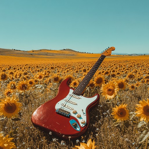 A vibrant instrumental blues piece featuring upbeat guitar solos and rhythmic grooves aiming to inspire happiness and optimism.