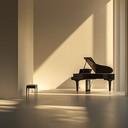 gentle piano notes float in silence