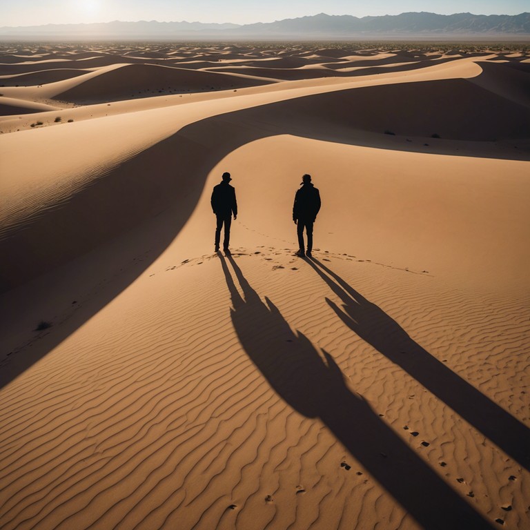 An instrumental that underscores the classic scene of two cowboys facing off under the hot sun, with slow building tension accentuated by strumming banjos and atmospheric dissonance.