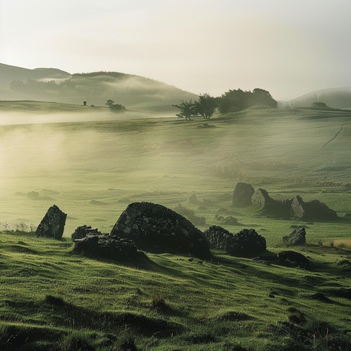 A traditional yet innovative song intertwining celtic and appalachian influences, evoking the timeless bond between nature and human spirit. Gentle strumming of mandolin, accompanied by haunting flute melodies and rhythmic bodhrán, emulates the ancient dialogues that drift across rolling hills and verdant valleys, creating a serene and enchanting soundscape.