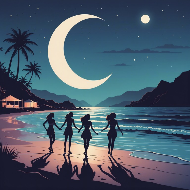 Imagine a scene on a moonlit beach where dancers move in sync with waves of passionate latin jazz. The music, driven by a powerful saxophone melody, intertwines with the sounds of the ocean and the laughter of the night, inviting everyone into an unforgettable dance under the stars.