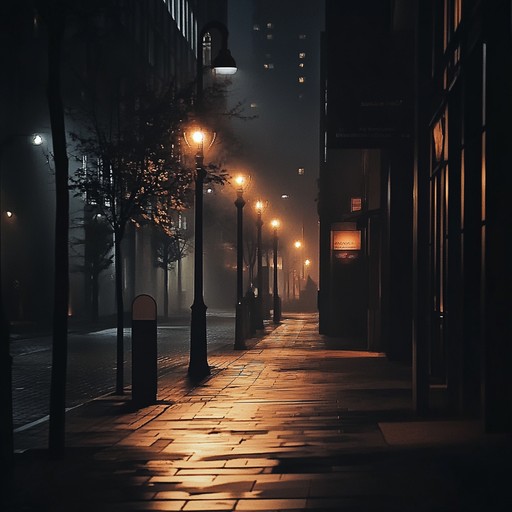 A foreboding instrumental featuring dark tones and deep beats, encapsulating the mysterious, eerie essence of an urban environment at twilight. Deep bass and synths craft an atmosphere of concealed secrets and shadowy figures.