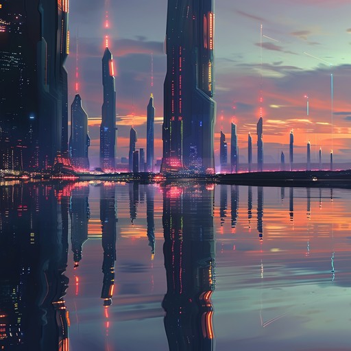 This serene cyberpunk track takes listeners through a futuristic city bathed in neon lights. Gentle synth pads and light percussive elements create a calm yet otherworldly atmosphere, perfect for relaxation or reflective moments within a high tech world.