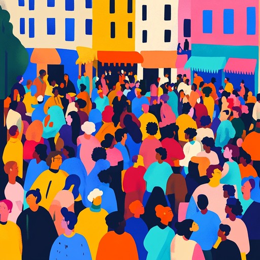 A lively blend of colorful indie rhythms and festive melodies capturing the joyful essence of a sun soaked urban street festival in the heart of summer.