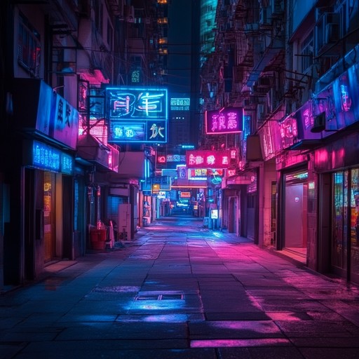 An atmospheric j pop instrumental featuring haunting synths and brooding overtones. The slow, melodic waves create a feeling of melancholy and introspection, while subtle percussive elements add depth, echoing the loneliness of neon lit streets at midnight.