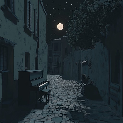 A delicate composition blending gentle piano with ambient urban sounds, depicting the tranquil atmosphere of a city asleep. The music evokes tender emotions, guiding listeners through dimly lit streets and the serene silence of night. It's a heartfelt exploration of peaceful moments within the urban landscape after dark.