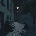 soft piano echoes through moonlit alleys, embracing the quiet city