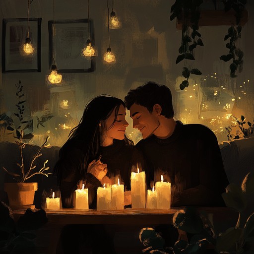 A lush, romantic atmosphere with a smooth, slow groove. Soft synths and electric piano create an intimate setting, perfect for cozy, candlelit nights