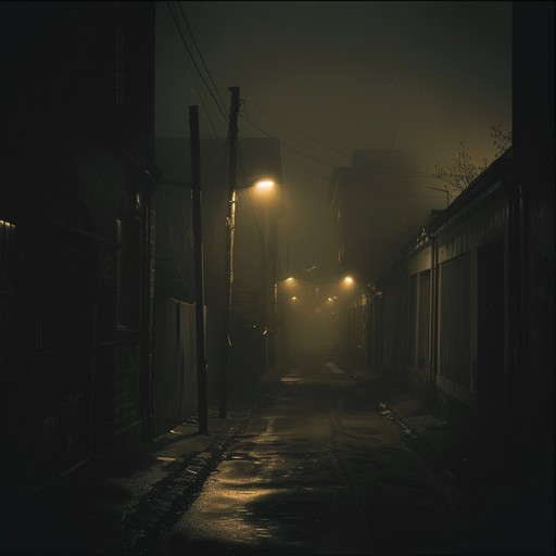 This track conjures a shadow filled urban landscape at midnight with lingering whispers and distant, almost echoing sounds. It sets a haunting ambiance, making the listener feel like they are wandering through deserted, dimly lit streets as the night deepens.