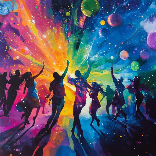 Immerse yourself in a celestial celebration with epic dance beats and uplifting synthesizer melodies. This track captures the essence of a euphoric night on an intergalactic dancefloor, filled with dynamic rhythms and energy that keep the celebration going all night long.