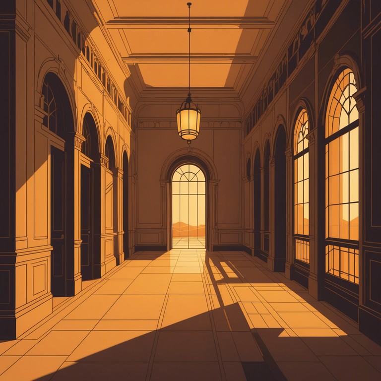 As the shadows lengthen in the grand hallway of an ancient castle, the sound of an electric piano fills the air, weaving an intricate tapestry of sound that feels both ancient and intimate, echoing the majesty and storied past of its surroundings, bringing listeners on a reflective journey through time.