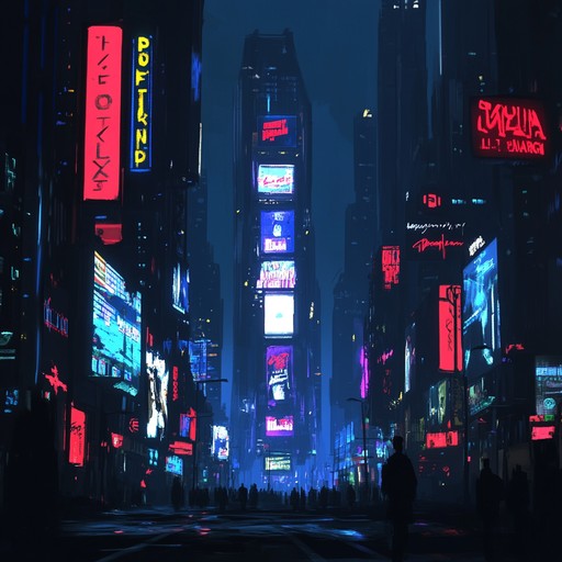 An intense fusion of cyberpunk beats and doom laden industrial soundscapes, capturing the essence of a neon lit dystopian future.