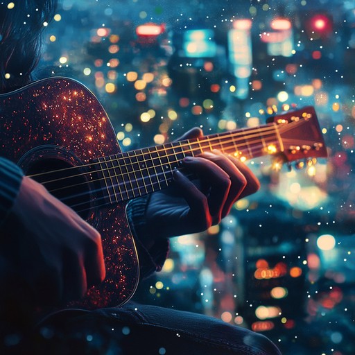 A smooth guitar led blues track that evokes the quiet tranquility of the city night, with gentle melodies that soothe the soul