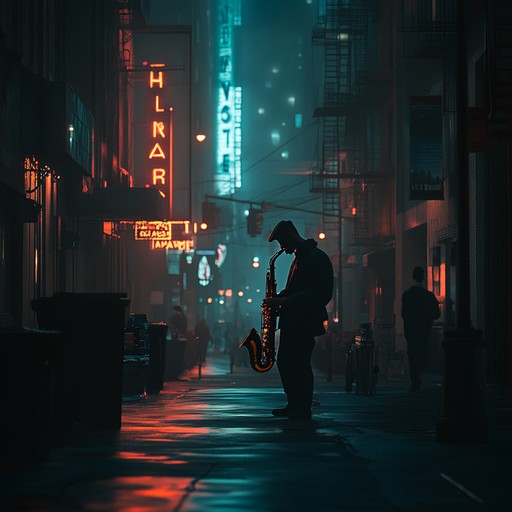 An instrumental jazz composition that captures the tension and mystery of a city after dark. The music weaves complex rhythms and dissonant harmonies to evoke feelings of suspense and intrigue, as if navigating through shadowy alleyways and hidden corners.