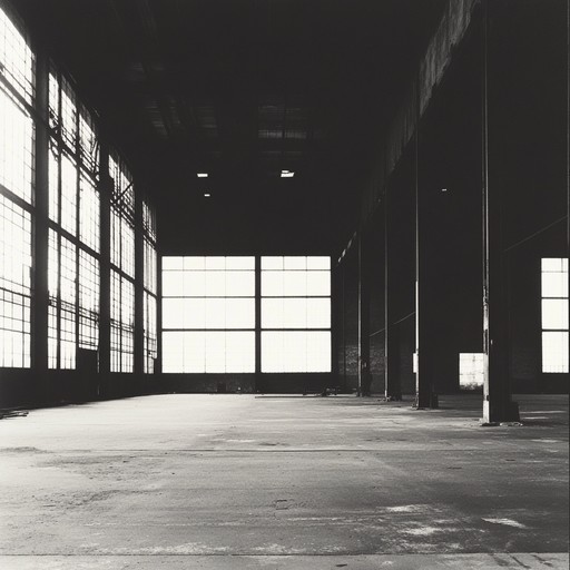 Feel the ground shake and the air thrum with the deep, relentless pounding of aggressive techno emanating from the bowels of a derelict industrial plant transformed into a rave paradise. The energy is palpable, as if the very walls are vibrating in sync with the thunderous beats of the drum machine.