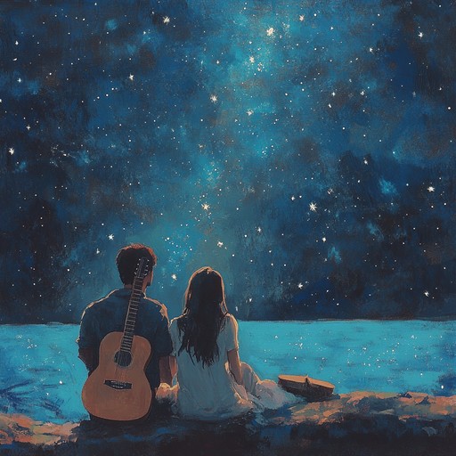 A soothing, romantic piece featuring gentle acoustic guitar melodies that evoke feelings of love and quiet intimacy under a vast, starry night sky. Perfect for romantic evenings or reflective moments alone.