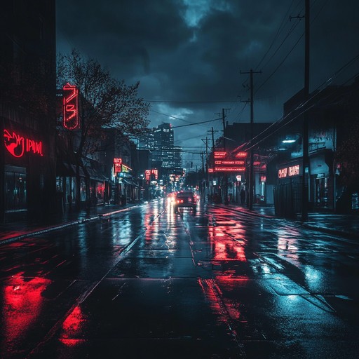 A tense instrumental track that blends eerie synths and pulsating beats, evoking the unsettling atmosphere of a city at night. The song captures the feeling of walking alone under flickering streetlights, with shadows looming and an undercurrent of unease. The composition builds in intensity, using dissonant chords and rhythmic patterns to create a sense of urgency and anxiety.