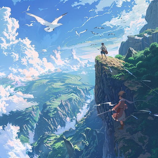A thrilling and uplifting anime theme with dynamic melodies and rhythms, providing the perfect background for epic adventures and emotional anime scenes. The electric guitar adds a modern edge to orchestral elements, making it ideal for high stakes moments.