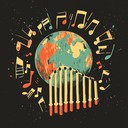 a playful tune blending global melodies with whimsical flair