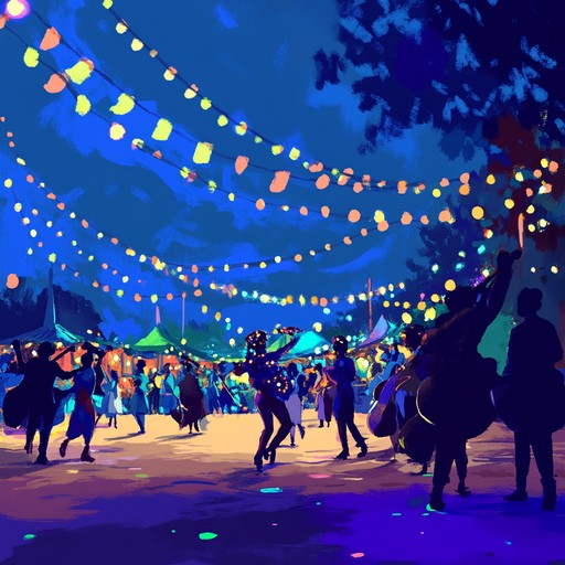 An upbeat piece blending dynamic samba rhythms with expressive trumpet lines, evoking the excitement of carnival night.