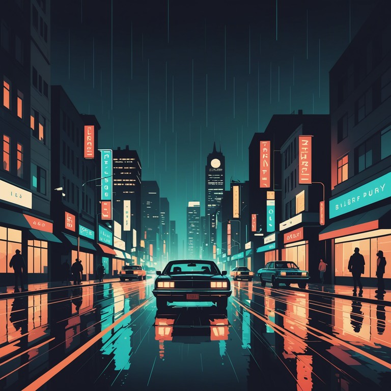 Imagine an intense night drive through a neon lit city where the music syncs with fleeting shadows and glaring lights, enhancing the feeling of urban exploration and mystery.