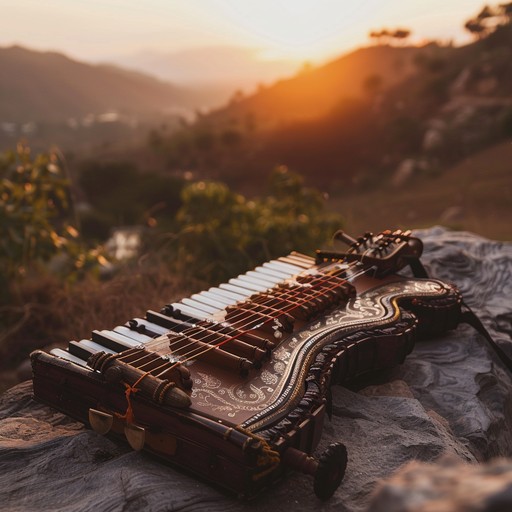 Immerse yourself in the echoes of morning hymns, as the serene sounds of traditional instruments weave through the sacred mountains. This composition inspires a deep sense of peace and spiritual connection, making you feel present in a tranquil himalayan dawn.