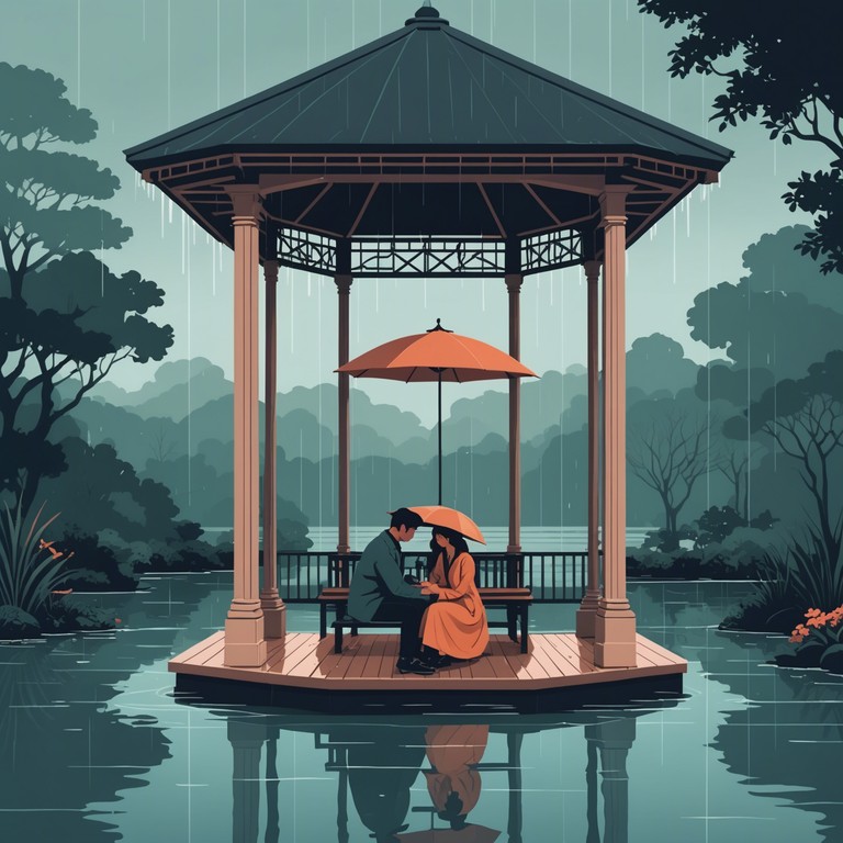 This composition captures the gentle essence of a rainy romance in the lush landscapes of india, featuring a delicate play of hindustani classical music that evokes deep emotions and a sense of connection. The melody flows like a soft monsoon breeze, bringing memories of intimate moments shared under a sheltering sky.