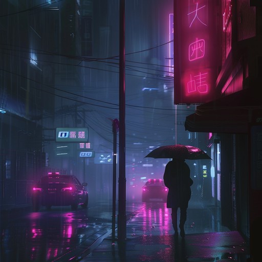 Imagine wandering through a neon-lit city in the rain; the track combines eerie synths with a soft, pulsating beat, echoing the mystery and isolation of an urban night