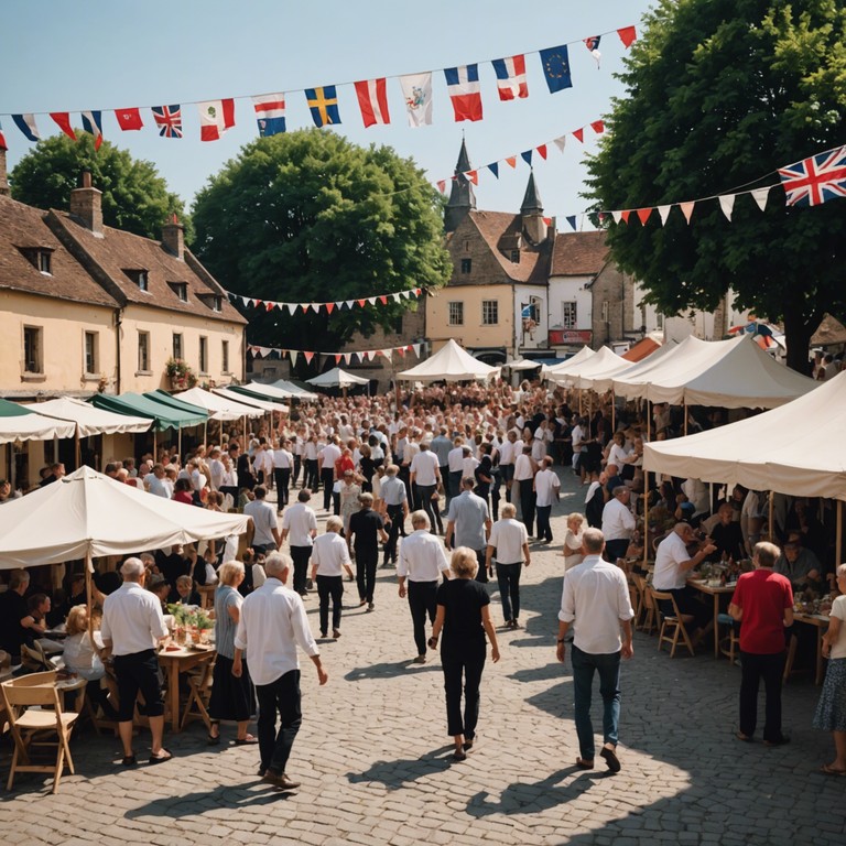 A melodic narrative capturing the unbridled joy and communal spirit of a small village celebrating an annual festival. The song weaves through scenes of dancing, laughter, and age old traditions, highlighted by the resonant strings of a single folk instrument, bringing everyone together in a shared experience of jubilation.