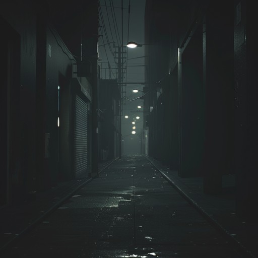 A haunting and sinister hiphop beat that evokes the feeling of walking through dangerous city streets late at night. The track features deep, pulsing 808 basslines, eerie synth pads, and gritty, distorted drum samples. The arrangement is minimalistic, with plenty of space for the dark atmosphere to shine through