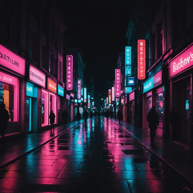 In this track, the intertwining of anxious rhythmic patterns with the grandiosity of glam rock creates a complex, emotionally charged soundscape. The music incorporates elements of urgency and flamboyance, encapsulating the feeling of walking through neon lit streets filled with both allure and a sense of unease.