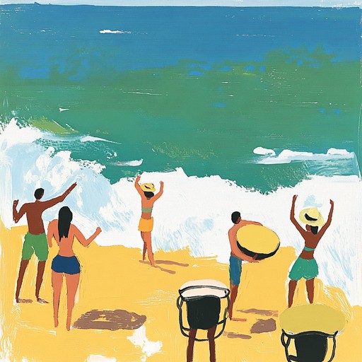 A joyous calypso tune featuring the vibrant sounds of steel drums. It creates an atmosphere perfect for a carefree day at the beach, filled with rhythmic melodies and tropical rhythms that will make listeners feel the warmth of the sun and the cool breeze of the waves. Perfect for setting a light hearted, uplifting mood.