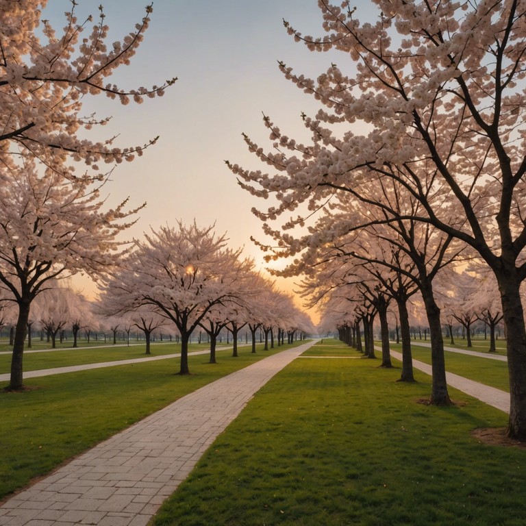 This soothing instrumental track encapsulates the serene beauty of cherry blossoms under the dusky sky, conveying a peaceful moment of reflection. The soft tones of the koto bring an authentic japanese nuance, perfectly capturing the essence of a quiet, spring evening in an anime setting.