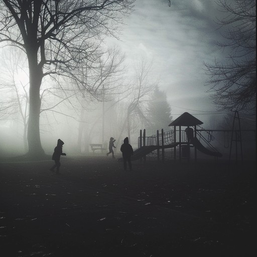 An unsettling blend of whispered children's rhymes with an eerie, haunting melody played on a music box. The piece evokes a sense of a deserted playground where the echoes of children’s laughter turn sinister. With dissonant chords and a slowly winding tempo, the track builds a chilling atmosphere perfect for horror soundtracks or immersive eerie scenes.