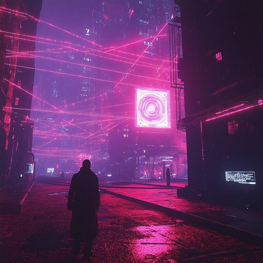 A powerful instrumental grime track featuring intense beats and sci fi inspired synths, reflecting the vibe of neon lit futuristic city streets.