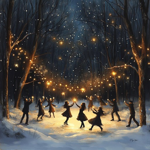 Joyous winter gathering is an instrumental track that encapsulates the delight and warmth of spending holidays with loved ones. The melody blends gentle piano with subtle ambient tones, evoking images of snowy landscapes and cozy fireplaces. The music builds in layers, mirroring the growing excitement of holiday festivities, and leaves the listener with a lingering sense of joy and peace.