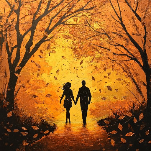 An instrumental folk rock piece featuring gentle acoustic guitar rhythms and soft percussion, capturing the essence of two lovers walking together as the sun sets, reflecting on cherished moments and unspoken feelings.