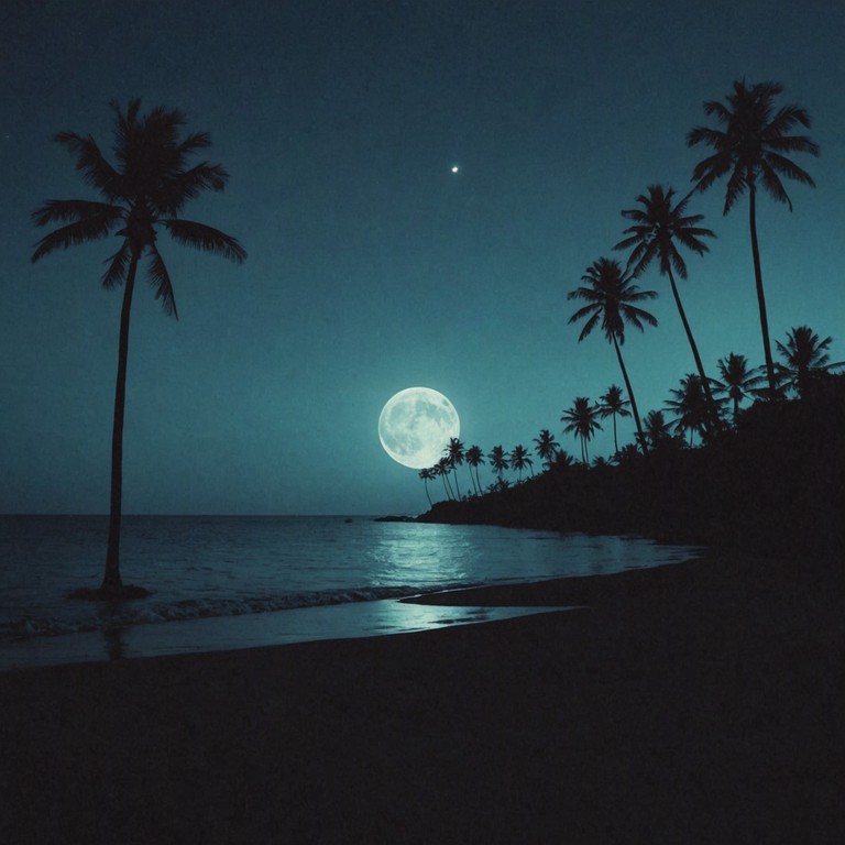 Under the luminous glow of a full moon, the adventurous combination of classic reggae rhythms with haunting, spectral sounds creates a unique eerie beachside musical experience. This dark reggae track is both captivating and slightly unnerving.