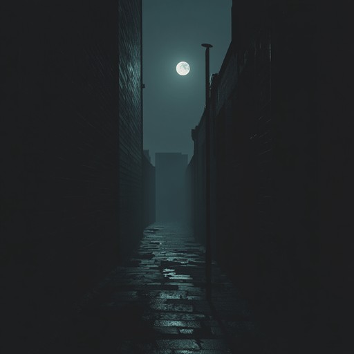 This piece captures the anxiety and apprehension of a cat and mouse chase through dark alleys. The tension builds with a slow, ominous introduction featuring a minor key, soft whispering vocals, and eerie string harmonics. As the piece progresses, it crescendos with intense staccato strings and booming percussion, evoking the perilous pursuit of hidden threats.