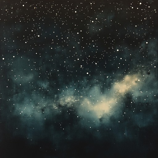 A tranquil dark ambient piece that immerses the listener in a soundscape of deep space, weaving gentle synthesizer tones to evoke the serene yet enigmatic atmosphere between the stars.