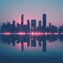 a soothing synth track capturing calmness of a neon night.