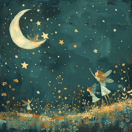 A delightful and whimsical tune capturing the essence of a starry fairy tale land, perfect for bedtime nursery rhymes. Enchanting and playful notes invite children to a world of dreams and adventure filled with twinkling stars and gentle lullabies. Ideal for a serene and imaginative nighttime escape.