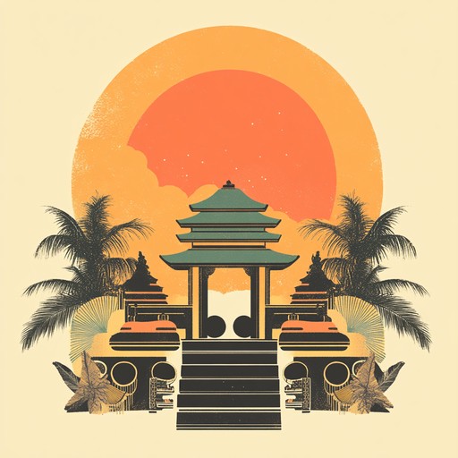 An instrumental track that blends pulsing electronic synthesizers with traditional indonesian gamelan instruments, creating an uplifting and energetic soundscape reminiscent of a sunrise over bali.