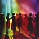 an upbeat instrumental blending disco and funk dance rhythms