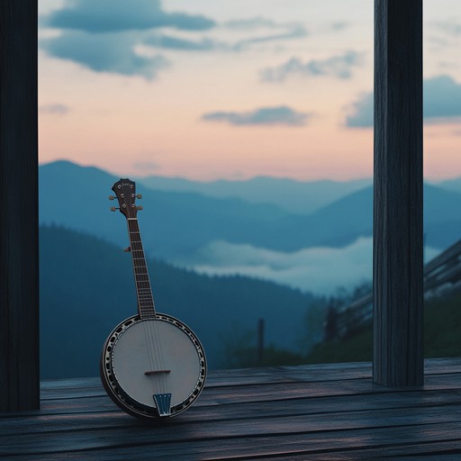 An instrumental bluegrass piece featuring delicate banjo melodies intertwined with gentle fiddle harmonies, capturing the quiet reflections of an evening under starlight.