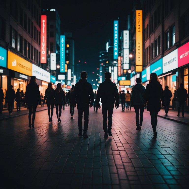 Imagine being on a vibrant city street at night, lights flaring as a spirited electric guitar weaves through pulsating rhythms, crafting an atmosphere of exhilarating confidence and urban escapade. The track combines robust rock foundations with the infectious energy of dance music, featuring a prominent electric guitar that drives the melody forward alongside pulsating drums and a textured bassline.